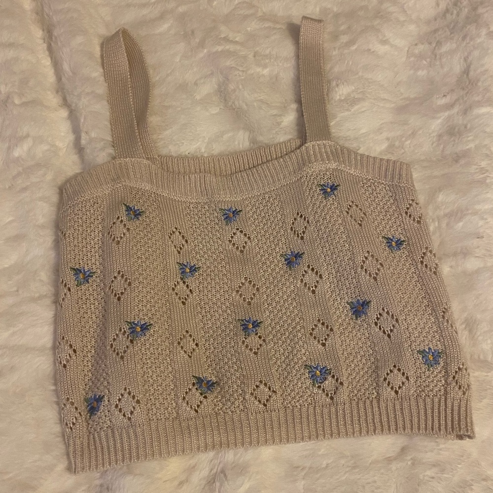 Pink Rose Flower Crop Top